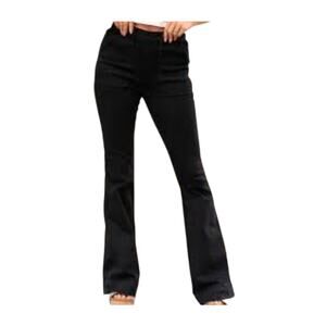 Judy Blue Womens Black Pull On Slant Side Pocket Jeans Size 14W